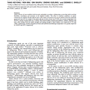 Modification And Application Of Aminosiloxane In Fatliquoring