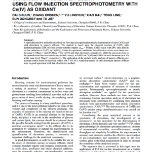 Simultaneous Assay Of Trace Cr(VI) And Total Chromium In Tannery Effluent. Using Flow Injection Spectrophotometry With Ce(IV) As Oxidant