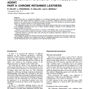 Leather Ageing And Hexavalent Chromium Formation As A Function Of The Fatliquoring Agent. Part II: Chrome Retanned Leathers