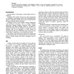 Finishing - Art - Craft - Science?