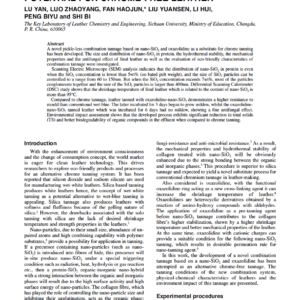 Nano-SiO2 /Oxazolidine Combination Tannage: Potential For Chrome-Free Leather