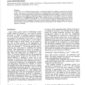 Simultaneous Tanning and Fatliquoring of Skins in Isopropanol