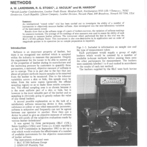 Softness - An International Comparison of Manual Assessment Against Instrumental Methods