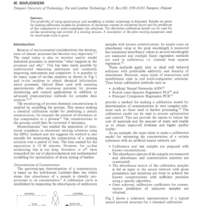 Spectroscopy and Modelling: A New Generation in Leather Technology