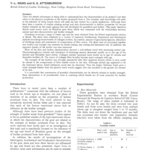 Strength of Brazilian Goatskin Leathers in Relation to Skin and Animal Characteristics