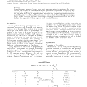 Studies on 1,3-Oxazolidine and 3-Hydroxyethyl-1,3-Oxazolidine as Tanning Agents