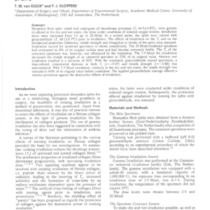Studies on the Shrinkage Temperature and Mechanical Properties of Gamma-Irradiated Sheepskin Splits