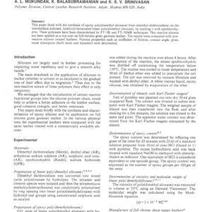 Synthesis of Reactive Silicones and their Application to Leather