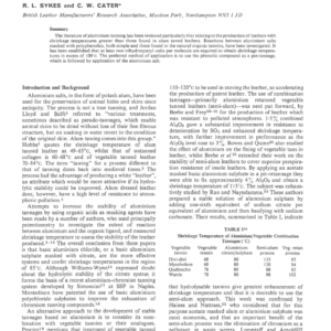 Tannage with Aluminium Salts Part I Reactions Involving Simple Polyphenolic Compounds