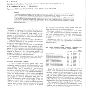 Tannage with Aluminium Salts Part II Chemical Basis of the Reactions with Polyphenols