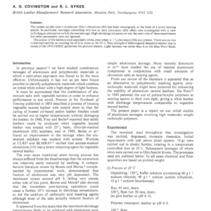 Tannage with Aluminium Salts Part Ill Preliminary Investigations of the Interactions with Polycarboxylic Compounds