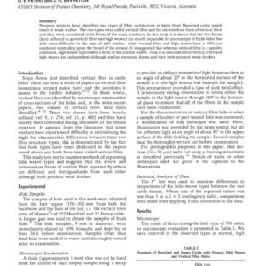 The Characterisation of Vertical Fibre and High Weave Structures of Hereford Cattle Hides