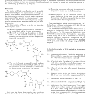 The Determination of Hydroxyproline in Materials Containing Collagen
