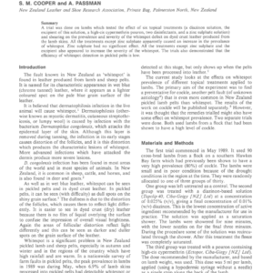 The Effect of Lamb Treatments on Whitespot Prevalence in Dyed Crust Leather