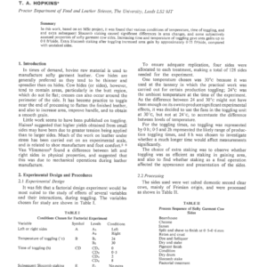 The Effect of Some Variables in the Toggling of Softy Garment Sides