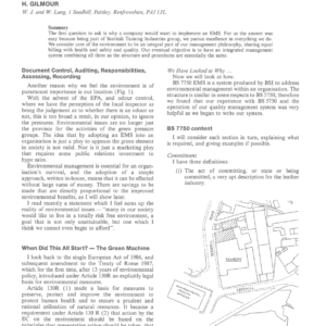 The Implementation of an Environmental Management System
