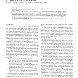 The Influence of Additives on Hot Pressed Leather - 'Pleather'