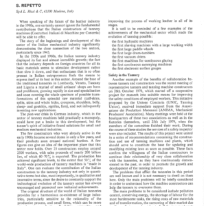 The Italian Tannery Machine Manufacturers and the Leather Industry in the 1980s