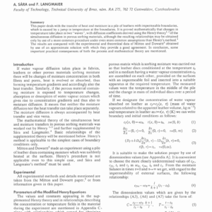 The Simultaneous Transfer of Heat and Moisture in Leather