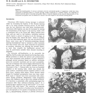 Water Insoluble Compounds for Chrome Tannage Basification