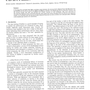 A Comparison of Two Tear Tests for Leather