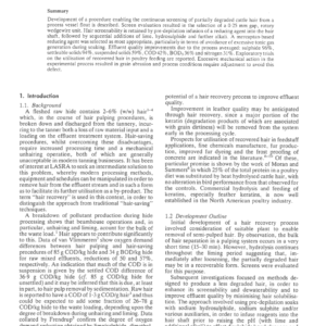 A Hair Recovery Process for Hides