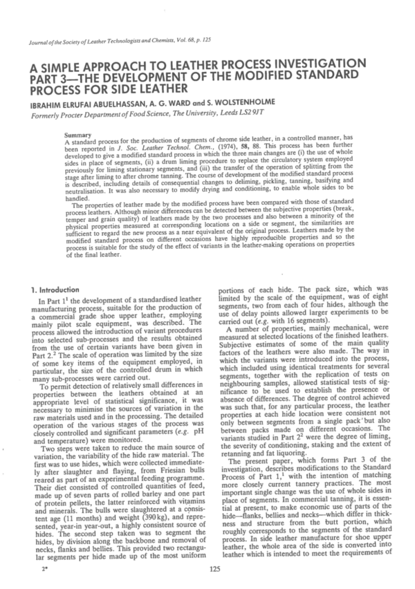 A Simple Approach to Leather Process Investigation Part 3 – The ...