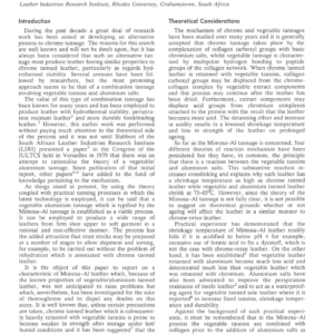 A Study of the Ageing Characteristics of Mimosa-Al Leather
