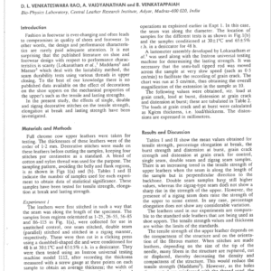 A Study of the Effect of Decorative Stitches on the Tensile and Lasting Properties of Upper Leather
