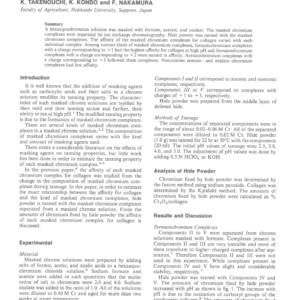Affinity of Chromium Complexes Separated from Masked Chrome Solutions