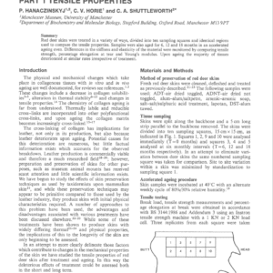 Age and Chemical Related Changes in Red Deer Skin Part I Tensile Properties
