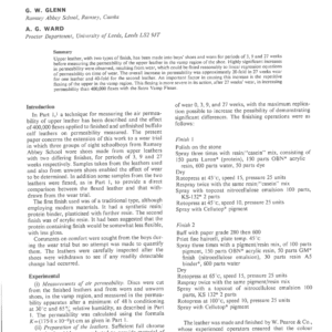 Air Permeability of Shoe Upper Leathers Part 2