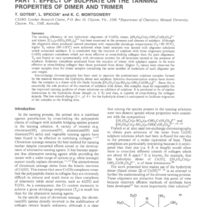 Application of Cr(III) Hydrolytic Oligomers in Leather Tanning Part 1. Effect of Sulphate on the Tanning Properties of Dimer and Trimer