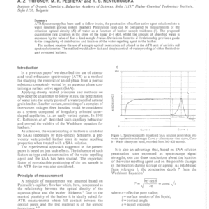 Attenuated Total Reflectance Spectroscopy as a Tool for Determining Water Resistance