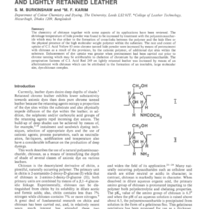 Chitosan in Leather Production Part 1: Interaction of Chitosan with Hide Powder and Lightly Retanned Leather