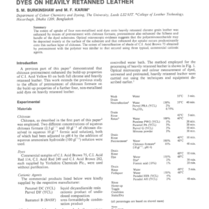 Chitosan in Leather Production Part 4: The Enhancement of Uptake of Anionic Dyes on Heavily Retanned Leather
