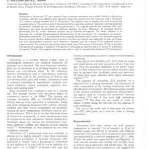 Chromium (III) Adsorption on Smectite from a Tanning Wastewater