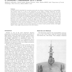 Compressibility Measurement and the Objective Assessment of Softness of Light Leathers