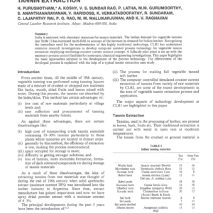 Computer Based Technology for Vegetable Tannin Extraction