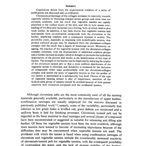 Consideration of the Vegetable Tannin/Chromium-Collagen System