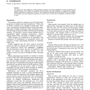 Denaturation and Breakdown of Hide Collagen By Heating in Air