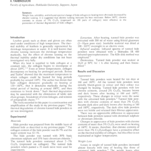 Effect of Chrome Tanning on the Thermal Degradation of Hide Collagen