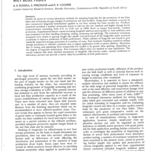 Fungicide Evaluation for the Protection of Wet Blue Hides