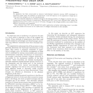 Hydrothermal Isometric Tension Apparatus and Its Application to the Study of Thermal Stability of Preserved Red Deer Skin