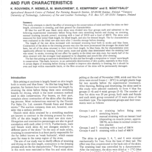 Investigations of Uniaxial Straining of Fur in Skin State: Part 1. Effects Of Straining on Skin Length, Contraction and Fur Characteristics