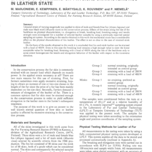 Investigations on Uniaxial Straining of Fur in Skin State: Part 2. Effects of Straining on Physical Characteristics in Leather State