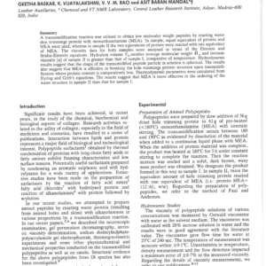 Low Molecular Weight Peptides from Collagenous Waste: Hydrodynamic and Thermodynamic Studies