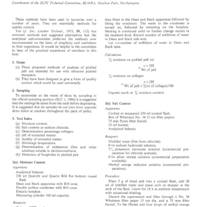 Methods for the Analysis for Pickled Pelts