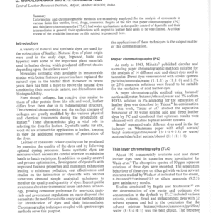 Planar Chromatographic Analysis of Leather Dyes - A Review