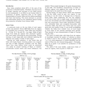 Production of Leather from Iranian Hides